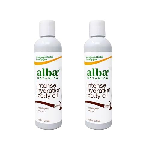 Alba Botanica Hawaiian Body Oil Kukui Nut 8.5 Ounces 2 Pack