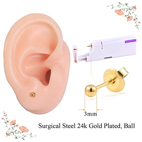 Disposable Ear Piercing Kit - 2PCS Ear Piercing Gun with Sterile Earrings