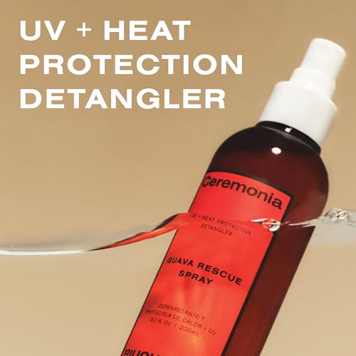 Ceremonia Guava Rescue Spray | UV + Heat Protective Detangler, 6.7 fl