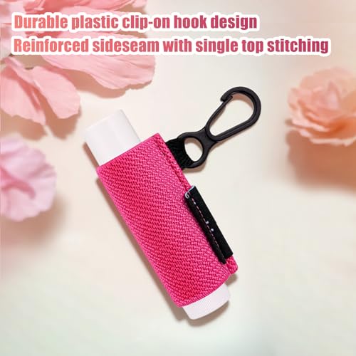 3PCS Lip Balm Holder Key chain Lip Gloss Holder Lipstick Holder Lip Balm Pouch Keychain Compatible with ChapStick Keychain, Burt's Bees- Christmas Stocking Stuffers