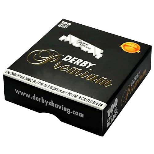 Derby Premium Single Edge Razor Blades for Straight Razors - 100 Pack