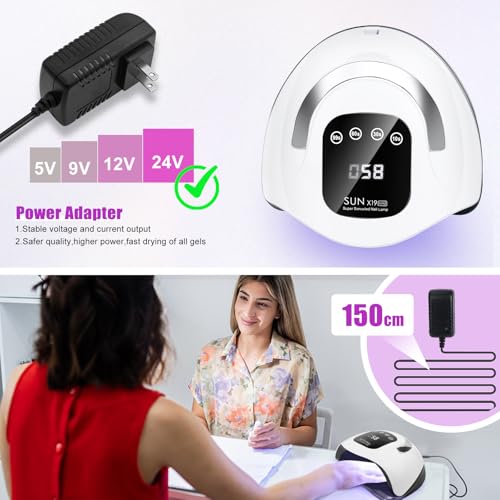 Wisdompark 320W UV LED Nail Lamp - Professional Gel Polish Dryer (72 LEDs)