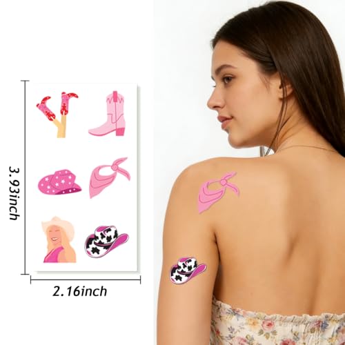 60 Pcs Wild & Free Cowboy Temporary Tattoos - Waterproof