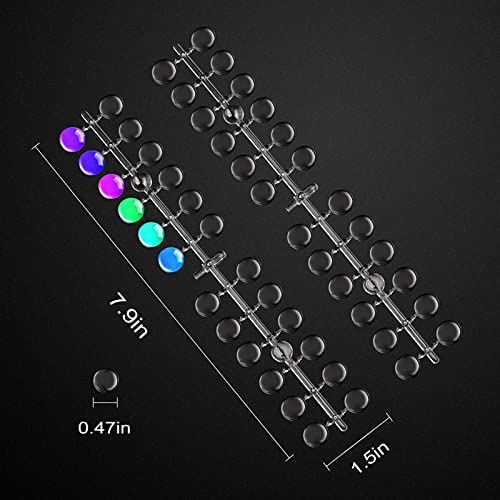 heemeei 120 Pcs Round False Nail Display Tips, Clear Nail Art Color Display Chart Nail Swatch Sticks with Adhesive Sticker for Nail Training Practicing Color Displaying……