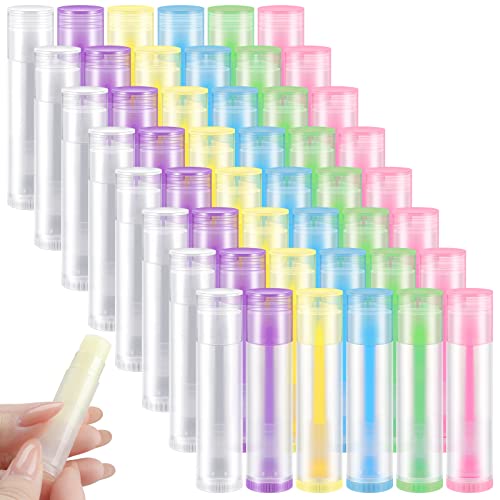 Sumind 300 Pcs Lip Balm Tubes Empty Plastic Lip Gloss Balm Containers Twist-up Empty Lipstick Tubes with Caps for DIY Homemade Lipsticks Homemade Solid Perfume, 5 ml, Colorful, BPA Free & Leak Free