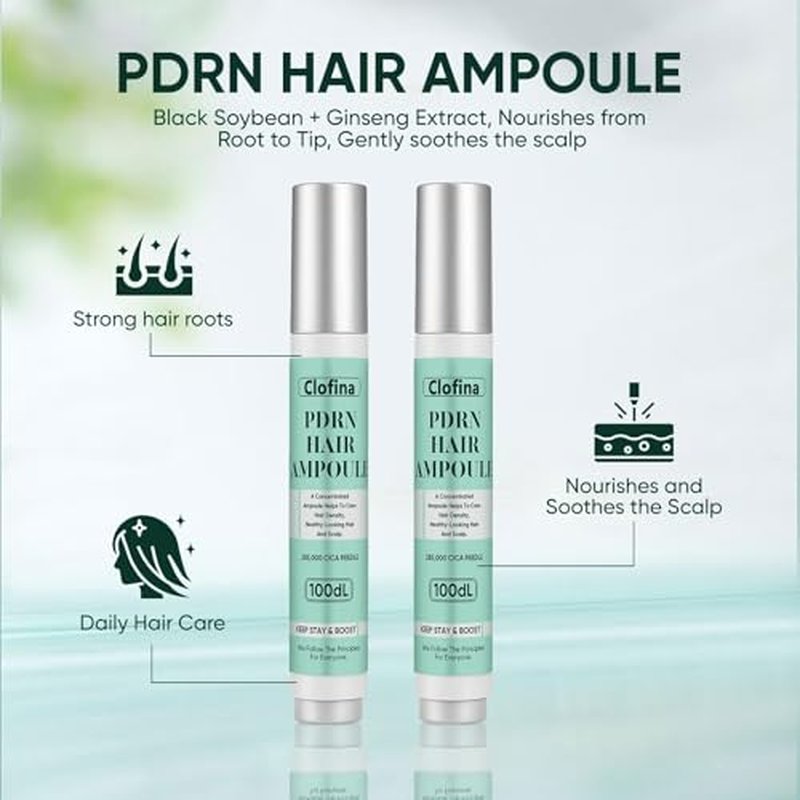 PDRN Hair Growth Ampoule - Nourishing Serum with Ginseng & Soybean