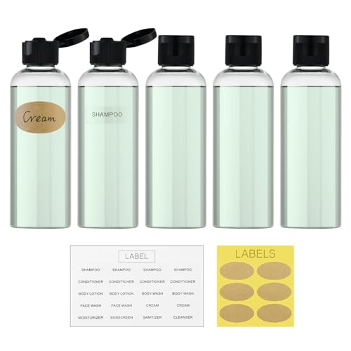 LISAPACK 3.4 oz Travel Bottles TSA Approved - 5pc Leak Proof
