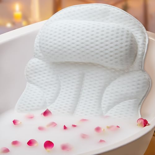 Bath Pillow for Tub with 4D Air Mesh & Suction Cups