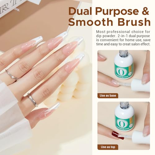 AZUREBEAUTY 2-in-1 Dip Powder Base & Top Coat Liquid Set with Activator