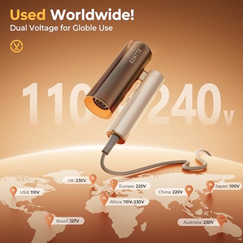 GOMYTH Travel Foldable 5-in-1 Plasma Hair Dryer | Dual Voltage
