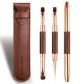 Builder Gel Nail Brush Set - 2-Pack Double-Ended with Pouch