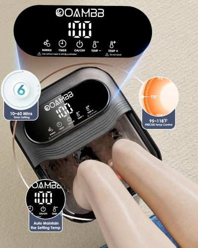 Collapsible Foot Spa with Heat, Bubbles & Massage Rollers