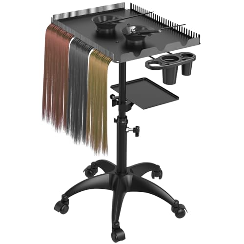 ZHOOGE Salon Rolling Cart with Hair Dye Tray & Storage