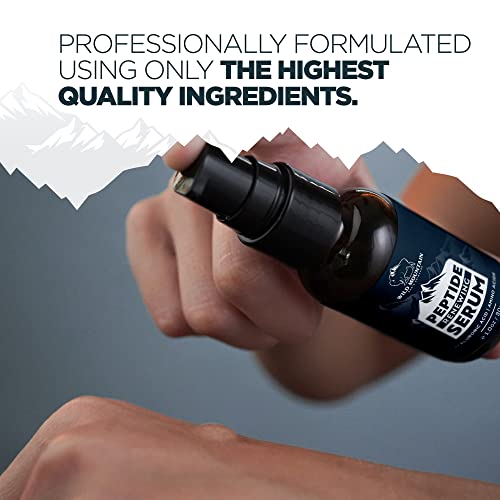 Wild Mountain Peptide Face Serum for Men - Mens Face Care with Hydrating Hyaluronic Acid & Collagen Boosting Amino Acids - Antiaging for Men & Skin Brightening Serum for Men - 1 oz