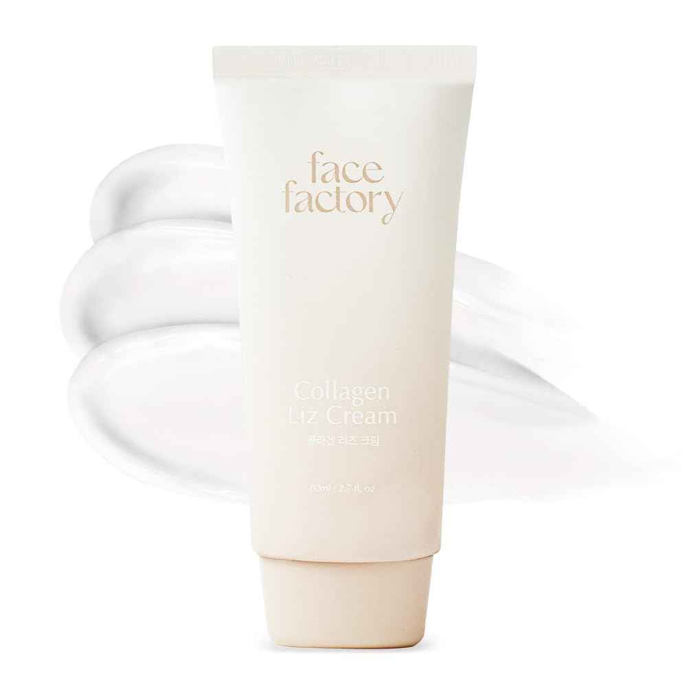 FaceFactory Collagen Liz Cream, Deep Hydration, Face Moisturizer, Korean skincare, Fast Absorbing, Non-Greasy, EWG Green Ingredients, Non-Sticky, Collagen-Based, Firming, Wrinkle care (80ml/2.7fl oz)