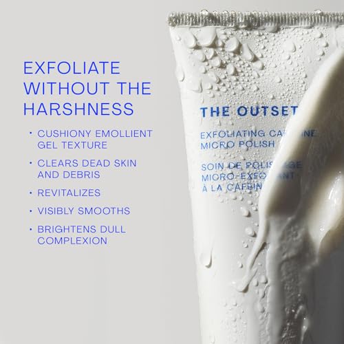 The Outset Exfoliating Caffeine Micro Polish - Gentle Fragrance Free Physical Face Scrub for Everyday - Awakening, Smoothing - Clean, Vegan, Gluten Free - All Skin Types, Sensitive Skin - 3.3 fl oz