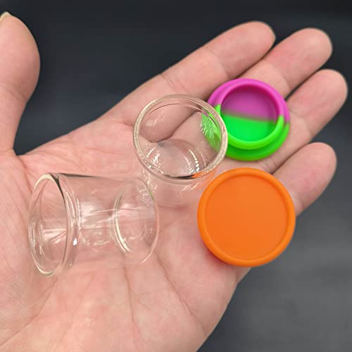 15ml Silicone Glass Wax Containers Airtight with Silicone Lid Concentrate Jars Multi Use (100)