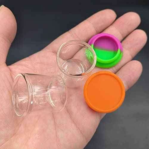 15ml Silicone Glass Wax Containers Airtight with Silicone Lid Concentrate Jars Multi Use (50)