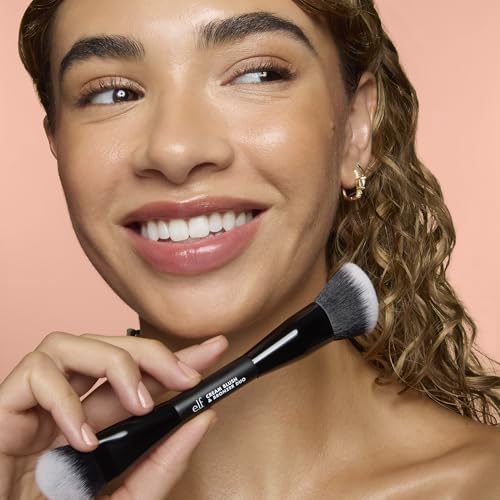 e.l.f. Cream Blush & Bronzer Duo Brush | Dual-End Makeup Brush