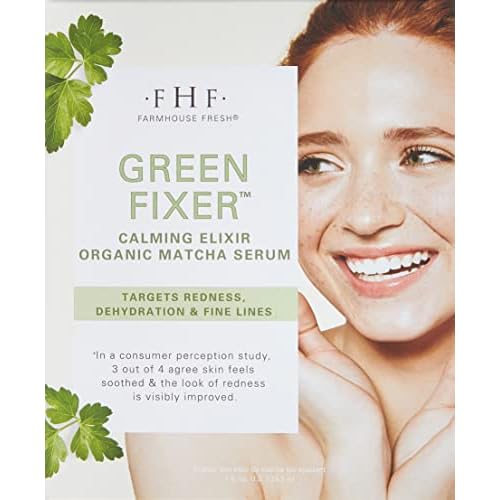 FarmHouse Fresh Green Fixer Peptides Serum, Calming Elixir with Hyaluronic Acid & Organic Matcha, 1 Fl Oz