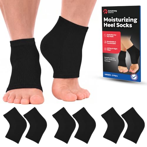 Armstrong America Moisturizing Gel Heel Socks for Cracked Heels - XL (3 Pairs)