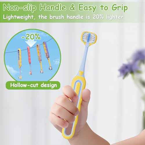 Toddler Toothbrush 8 Pack, Soft Baby Toothbrush Efficient 3 Sided Kids Tooth Brush for Ages 1-12 Years, Infant Training Tooth Brush Complete Tooth and Gum Care, Easy to Grip(Patent)