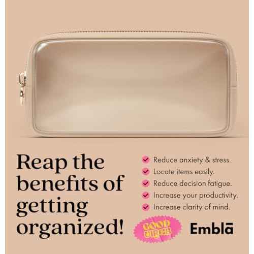 Clear Makeup Bag Zipper Pouch, Transparent Cosmetic Case Organizer, TSA Approved Travel Toiletry Case, Travel Accessories Essentials Makeup Tote for Women, Small Cute Make up Bag for Purse - Sand