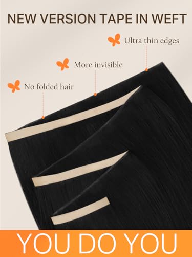 Human Hair Tape-In Extensions 14 Inch 50g Seamless Weft Hair Extensions