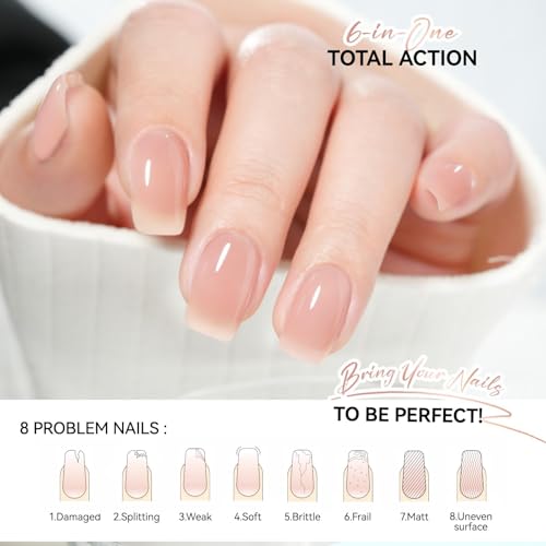 Gelike EC 6-in-1 Natural Nail Hardener & Growth Strengthener - Nude Blush
