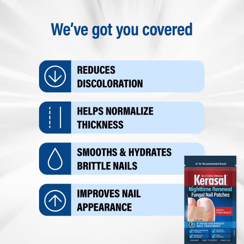 Kerasal Nighttime 14-Patch Nail Repair for Fungus Damage and 0.33oz Nail Renewal Solution with Tea Tree Oil
