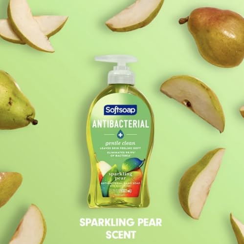 Softsoap Antibacterial Liquid Hand Soap Pump - Sparkling Pear Scent, 11.25 fl oz, Pack of 6