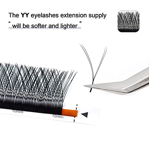 ACTROL YY Eyelashes Extension Lashes Black C Curl 0.07mm 8-12mm Mix Lash Volume Extension Easy Fans Y Shaped Premade Soft Eyelashes Supply