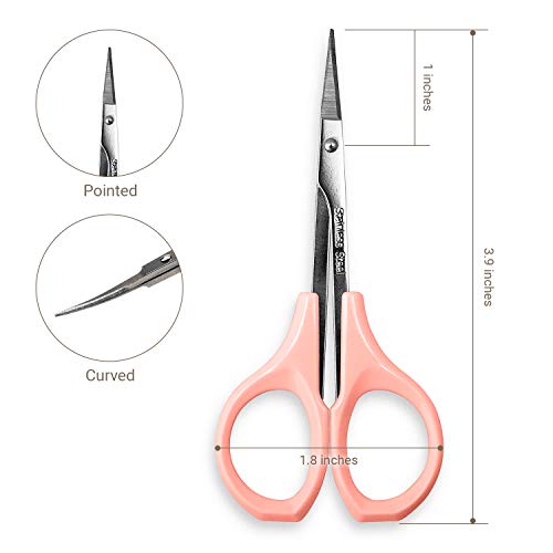 Humbee Curved Grooming Scissors with Cap | Hair, Beard & Facial Trimmer