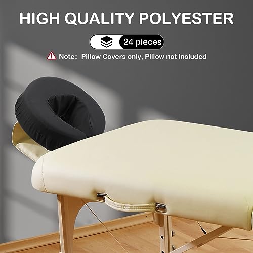Macarrie 24-Pack Reusable Microfiber Massage Table Face Cradle Covers