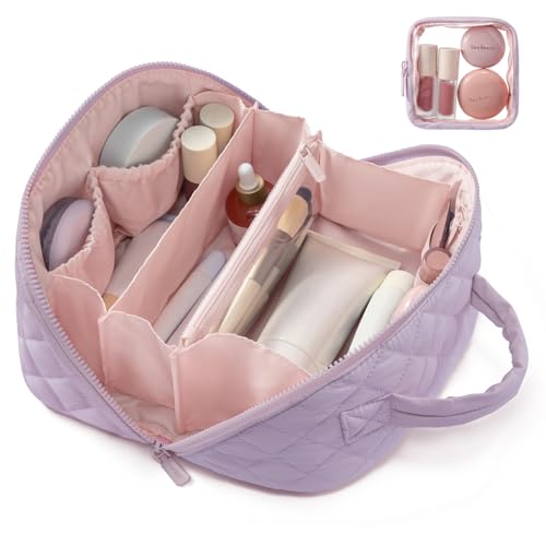 LOVEVOOK Travel Makeup Bag 180° Lay-Flat, 2Pc Set