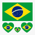 Brazil Flag Temporary Tattoos - 40 Pcs Waterproof Face Stickers