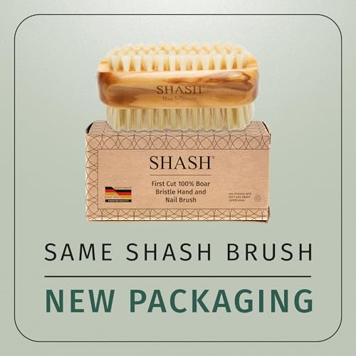 First Cut Boar Bristle Nail Brush with White Bristles - Made in Germany for Gentle Dirt Removal & Skin Exfoliation
