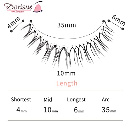 Dorisue Eyelashes natural look 3D lightweight Natural short eyelashes Perfect for Everyday lashes Handmade lashes with Hight Quality 4 pack E3