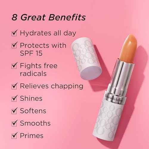 Elizabeth Arden Eight Hour Cream Lip Protectant Stick, SPF 15 Sunscreen Balm, Moisturizer for Dry, Cracked Lips with Shea Butter, Coconut Oil & Vitamin E, 0.13 oz