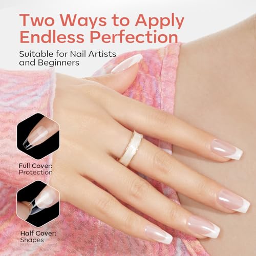 Modelones Short Coffin Nail Tips 360pcs - 15 Sizes Clear