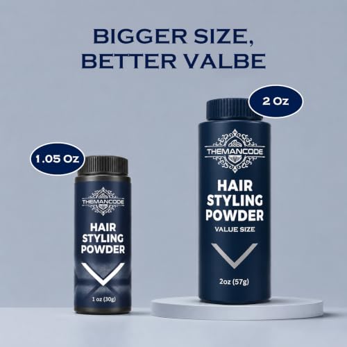 THEMANCODE Texture Powder for Men 2 Oz Hair Styling Powder, Matte Finish, Travel Size