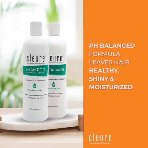 Cleure Sulfate-Free Volumizing Shampoo & Conditioner Set for Dry Damaged Hair