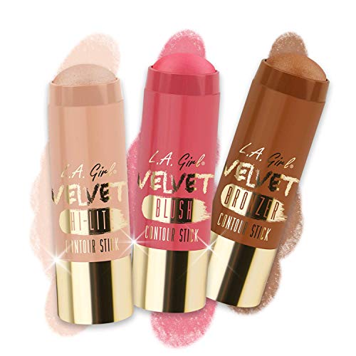 L.A. Girl Velvet Contour Sticks, Blush Plush, 0.2 Ounce (Pack of 3)