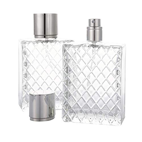 Enslz 100ml Refillable Clear Glass Perfume Spray Bottle with Fine Mist Atomizer
