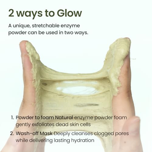 FRESH MATCHA PACK CLEANSING POWDER, Matcha Mask, Ceramide, Gentle Face Wash, Radiant Skin, Facial Cleanser for Dry Skin, Korean Skincare, Fragrance Free, 40g/1.41fl.oz.