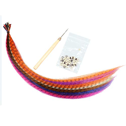 Professional Feather Hair Extensions, 100% Real Rooster Feathers, 20 Long Thin Loose Individual Feathers