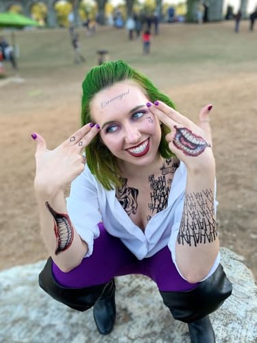 Joker Temporary Tattoos - 6 Sheets Waterproof Fake Stickers