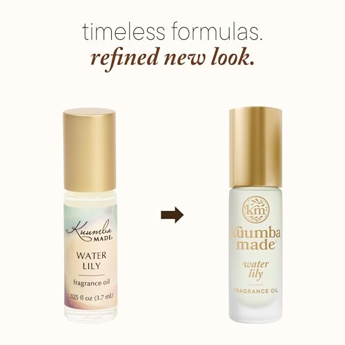 Kuumba Made Water Lily Fragrance Oil, Long-Lasting Small-Batch Perfume Roller, Vegan, Alcohol-Free, 0.15 Fl Oz