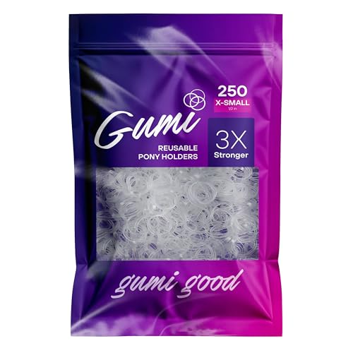 Gumi Good Clear Hair Elastics 1/2 inch - Ouchless & Snag-Free