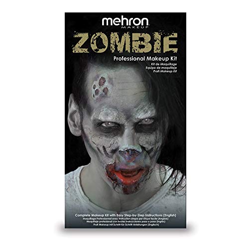 Mehron Makeup Premium Character Kits| Makeup Kits for Halloween & Cosplay| Made in the USA | Complete Makeup Kit | Includes all Makeup, Tools, & Instructions on How to Create the Look | (Zombie)